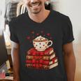 All Booked For Valentine’s Day Reading Teacher Men's V-Neck T-Shirt