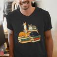 Bookish Cat Lover Cute Reading Squad Books & Kittens Love Men's V-Neck T-Shirt