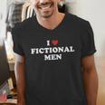 Bookish Quote Reading Lover I Love Fictional Men Men's V-Neck T-Shirt