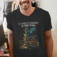 Bookish Quote In a World Of Bookworms Be a Book Dragon Men's V-Neck T-Shirt