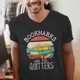 Bookmarks Are For Quitters Book Lovers Book Nerd Men's V-Neck T-Shirt