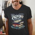 Bookmarks Are For Quitters Reading Quote Book Lover Men's V-Neck T-Shirt Bookmarks Are For Quitters Reading Quote Book Lover Men's V-Neck T-Shirt
