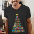 Bookmas Christmas Book Tree Book Lover English Teacher Men's V-Neck T-Shirt Bookmas Christmas Book Tree Book Lover English Teacher Men's V-Neck T-Shirt