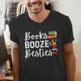 Books Booze And Besties Book Lover Bestie Squad Twinning Men's V-Neck T-Shirt
