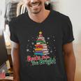Books Make You Bright Christmas Librarian Book Lover Men's V-Neck T-Shirt