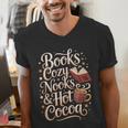 Books Cozy Nooks Hot Cocoa Winter Reading Warmth Comfort Men's V-Neck T-Shirt