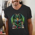 Books Dragon Reading Book Men's V-Neck T-Shirt