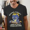 Books Are My Greatest Treasure Kawaii Dragon Reading Books Men's V-Neck T-Shirt Books Are My Greatest Treasure Kawaii Dragon Reading Books Men's V-Neck T-Shirt