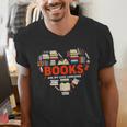 Books Heart Valentines Day Books Are My Love Language Men's V-Neck T-Shirt