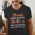 Books Helping Introverts Avoid Conversation Book Reading Men's V-Neck T-Shirt Books Helping Introverts Avoid Conversation Book Reading Men's V-Neck T-Shirt