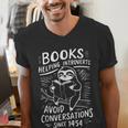 Books Helping Introverts Avoid Conversations Since 1454 Men's V-Neck T-Shirt