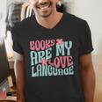 Books Are My Love Language Book Lover Reading Men's V-Neck T-Shirt Books Are My Love Language Book Lover Reading Men's V-Neck T-Shirt