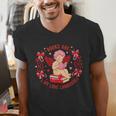Books Are My Love Language Cupid Reading Book Valentines Day Men's V-Neck T-Shirt