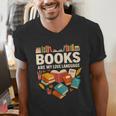 Books Are My Love Language Reading Lover Librarian Valentine Men's V-Neck T-Shirt Books Are My Love Language Reading Lover Librarian Valentine Men's V-Neck T-Shirt