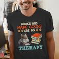 BOOKS AND MAINE COONS ARE MY THERAPY Main Coon Men's V-Neck T-Shirt BOOKS AND MAINE COONS ARE MY THERAPY Main Coon Men's V-Neck T-Shirt