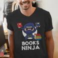Books Ninja Read Reading Librarian Book Toddler Boys Kids Men's V-Neck T-Shirt Books Ninja Read Reading Librarian Book Toddler Boys Kids Men's V-Neck T-Shirt