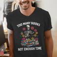 Too Many Books Not Enough Time Skeleton Flowers Reader Men's V-Neck T-Shirt Too Many Books Not Enough Time Skeleton Flowers Reader Men's V-Neck T-Shirt