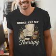 Books Are My Therapy Cozy Reading Chair Artwork Men's V-Neck T-Shirt