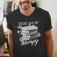 Books Are My Therapy Summer Reading Book Lovers Men's V-Neck T-Shirt