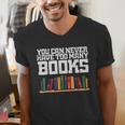 Never Too Many Books Read Book Reading Librarian Men Women Men's V-Neck T-Shirt Never Too Many Books Read Book Reading Librarian Men Women Men's V-Neck T-Shirt