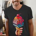 Books Reading Ice Cream Men's V-Neck T-Shirt