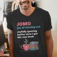 Books Saying JOMO Joy Of Missing Out For Bookworms Men's V-Neck T-Shirt