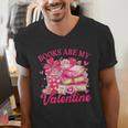 Books Are My Valentine Book Lover Heart Matching Party Men's V-Neck T-Shirt