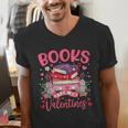 Books Are My Valentine Coquette Bow Book Flower Girl Women Men's V-Neck T-Shirt