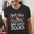Bookworm Book Just A Girl Who Loves Books Men's V-Neck T-Shirt Bookworm Book Just A Girl Who Loves Books Men's V-Neck T-Shirt