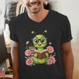 Bookworm Costume Kawaii Reading Worm For World Book Day Men's V-Neck T-Shirt Bookworm Costume Kawaii Reading Worm For World Book Day Men's V-Neck T-Shirt