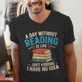 Bookworm A Day Without Reading Is Like Cute Reading Books Men's V-Neck T-Shirt Bookworm A Day Without Reading Is Like Cute Reading Books Men's V-Neck T-Shirt