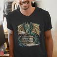 Bookworm Dragons Reading Book Dragons And Books Men's V-Neck T-Shirt Bookworm Dragons Reading Book Dragons And Books Men's V-Neck T-Shirt