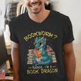 Bookworm I'm A Book Dragon Reading Books Bookish Book Lover Men's V-Neck T-Shirt