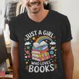 Bookworm Just A Girl Who Loves Books Men's V-Neck T-Shirt Bookworm Just A Girl Who Loves Books Men's V-Neck T-Shirt