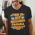 Bookworm This Is My Reading Pajama Book And Pajama Men's V-Neck T-Shirt