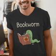 Bookworm Worm Reading Book Lover Read Books Librarian Men's V-Neck T-Shirt Bookworm Worm Reading Book Lover Read Books Librarian Men's V-Neck T-Shirt