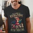 Bookworms Be A Book Dragon Literature Reading & Book Lover Men's V-Neck T-Shirt Bookworms Be A Book Dragon Literature Reading & Book Lover Men's V-Neck T-Shirt