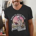Born To Read Book Forced To Read Emails Skeleton Men's V-Neck T-Shirt