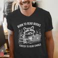Born To Read Books Forced To Read Emails Bookish Racoon Men's V-Neck T-Shirt Born To Read Books Forced To Read Emails Bookish Racoon Men's V-Neck T-Shirt