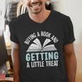 Buying A Book And Getting A Little Treat Men's V-Neck T-Shirt