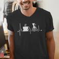 Cat Book Coffee Lover Heartbeat Cat Lover Book Lover Men's V-Neck T-Shirt Cat Book Coffee Lover Heartbeat Cat Lover Book Lover Men's V-Neck T-Shirt