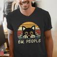 Cat Eww People Introvert Meme Women Men Kids Men's V-Neck T-Shirt