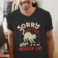 Cat Lover Sorry Cant Go Im An Indoor Introvert Cat Mom Men's V-Neck T-Shirt