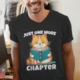 Cat Reading Books Bookworm Read One More Chapter Men's V-Neck T-Shirt Cat Reading Books Bookworm Read One More Chapter Men's V-Neck T-Shirt