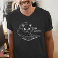 Cat Shh I'm Reading Book Reader Men's V-Neck T-Shirt Cat Shh I'm Reading Book Reader Men's V-Neck T-Shirt