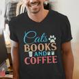 Cats Books And Coffee Men's V-Neck T-Shirt