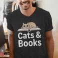 Cats And Books Men's V-Neck T-Shirt