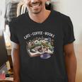 Cats Coffee Books Men's V-Neck T-Shirt Cats Coffee Books Men's V-Neck T-Shirt