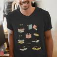 Cats Reading Books Cat Lover Men's V-Neck T-Shirt Cats Reading Books Cat Lover Men's V-Neck T-Shirt