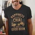 Chai And A Good Book Lover Reading Chai Tea Chai Latte Men's V-Neck T-Shirt